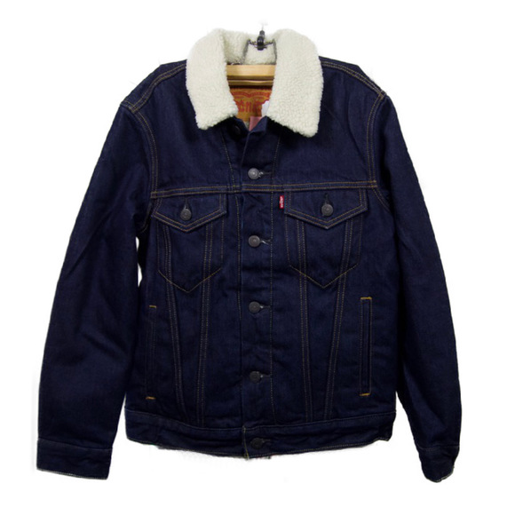 Levi's Men's Sherpa Jean Jacket Insulated Denim Trucker Button Up Long Sleeve D - Picture 1 of 3